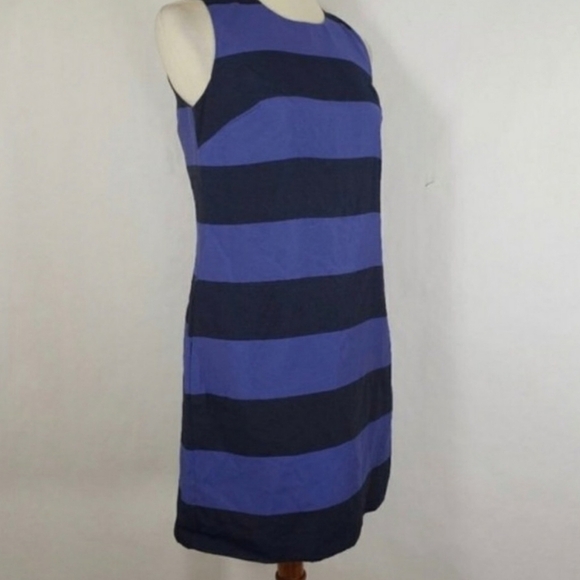 *NEW! BANANA REPUBLIC CREW NECK SLEEVELESS SHIFT DRESS POCKETS STRIPES KNEE 2 XS - Picture 5 of 14